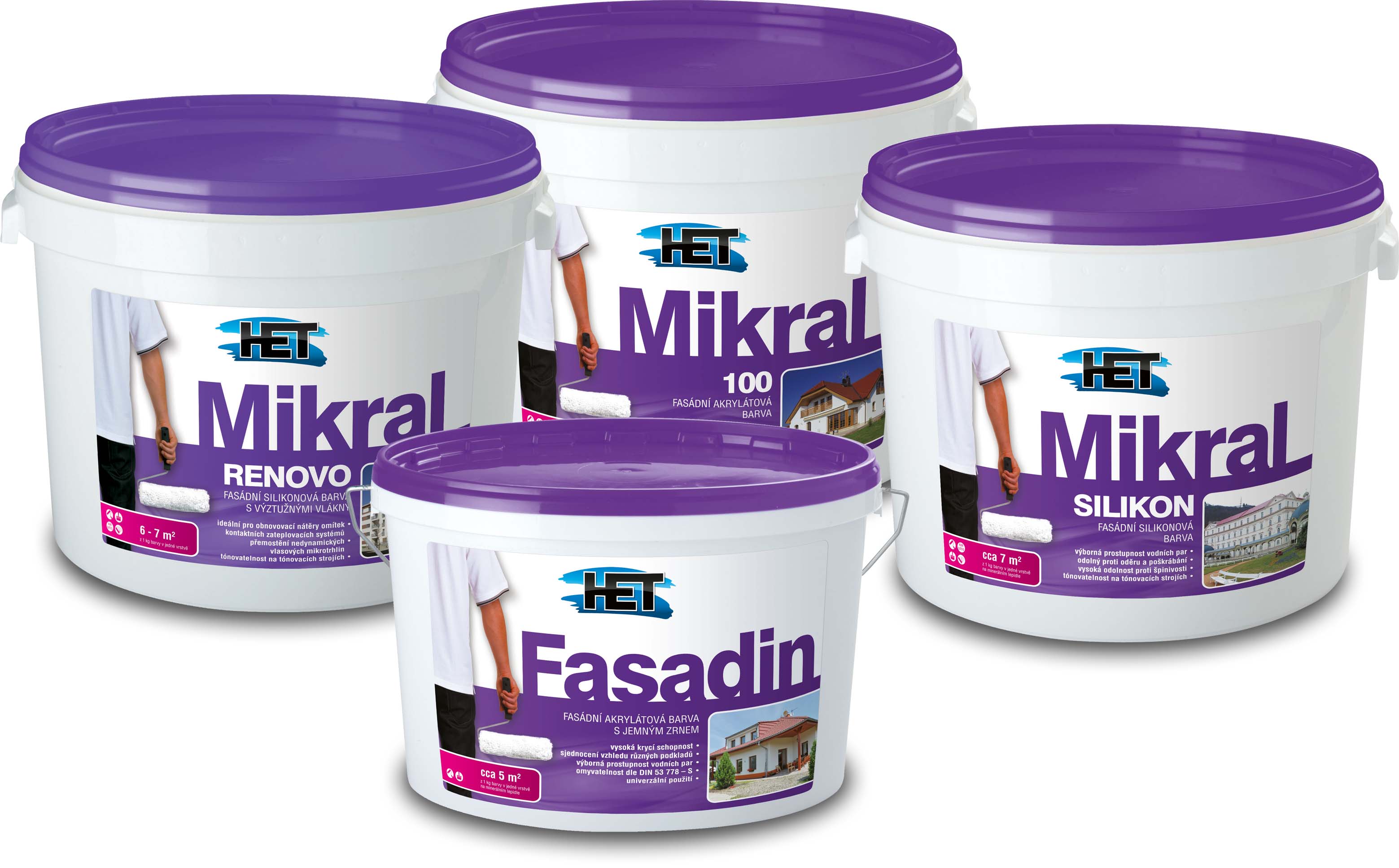 Акрилатные и силиконовые фасадные краски «MIKRAL» и «FASADIN»