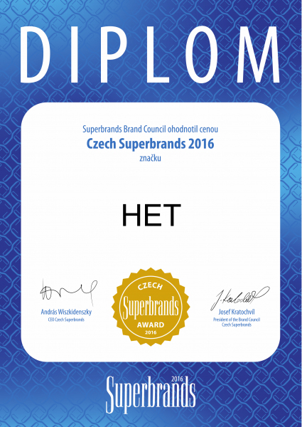 Компания HET spol. s.r.o. получила награду от Superbrands